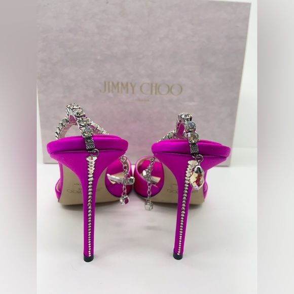 Jimmy Choo Saeda 100 Embellished Heeled Sandals - Picture 8 of 9